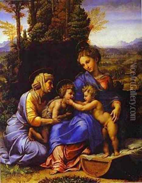 The Holy Family Known As Little Holy Family Oil Painting - Raphael