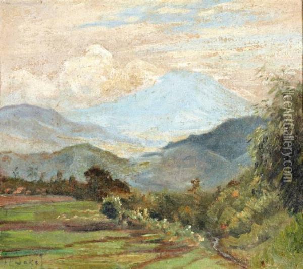 Landschap Bij Tjibeker, Preanger Op Java, Indonesia Oil Painting - Carel Lodewijk, Dake Jr.