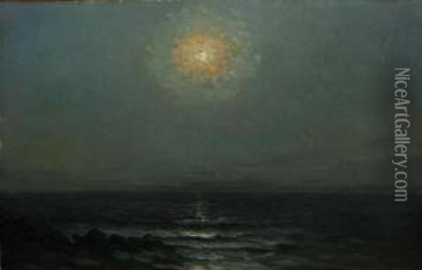 Luna Plina Oil Painting - Nicolae Tempeanu