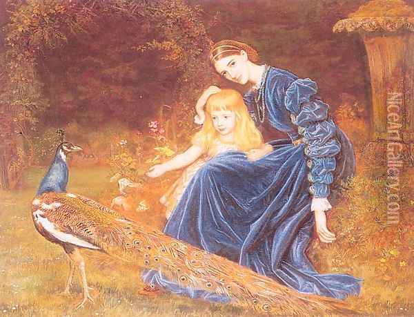 Mrs. Grant Duff and Adrian 1872-73 Oil Painting - Arthur Hughes
