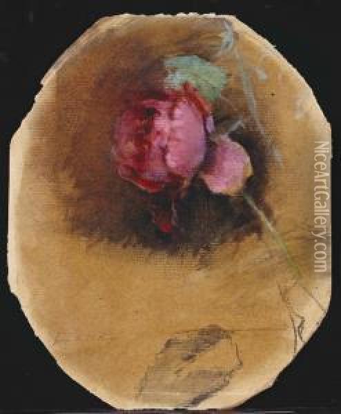 Etude D'une Rose Oil Painting - Georges-Victor Hugo