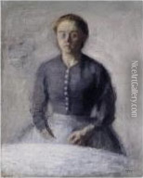 Portraet Af Ida (portrait Of Ida) Oil Painting - Vilhelm Hammershoi