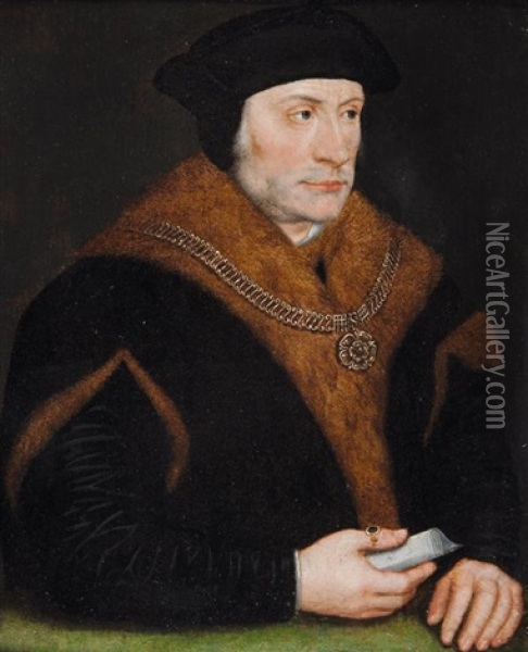 Portrait De Thomas Moore Oil Painting - Hans Holbein the Younger