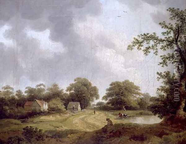 Suffolk Landscape Oil Painting - Ebenezer Tull