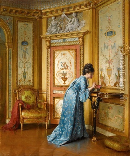 Boudoir Of Marie Antoinette Oil Painting - Moses Wight