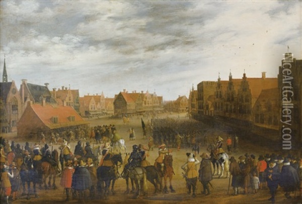 Le Prince Maurice D'orange A Utrecht Le 31 Juillet 1618 Oil Painting - Joost Cornelisz. Droochsloot