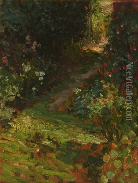 The Garden Walk Oil Painting - Emanuel Phillips Fox