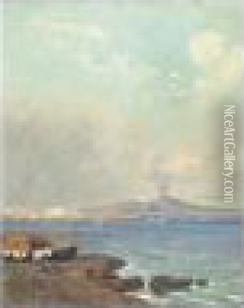 La Baie De Naples Oil Painting - Carlo Brancaccio