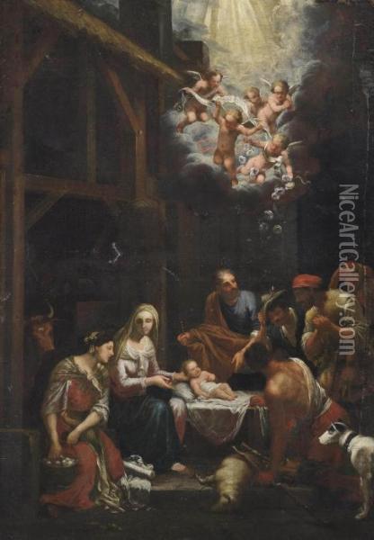 The Adoration Of The Shepherds Oil Painting - Johann Heiss