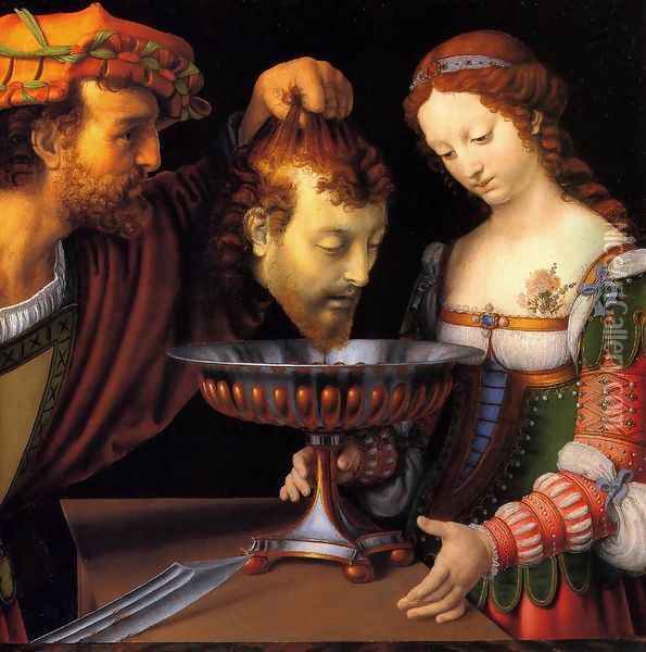 Salome with the Head of St John the Baptist Oil Painting - Andrea Solari