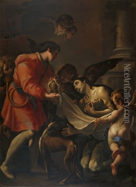A Saint With A Ciborium Oil Painting - Stefano Maria Legnani