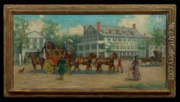 Colonial Street Scene Oil Painting - Francis Day