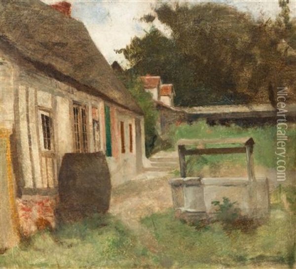Normandy Inn, Ca. 1884 Oil Painting - John Henry Twachtman