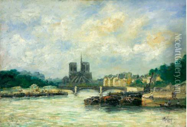 Notre Dame Oil Painting - Henri Malfroy