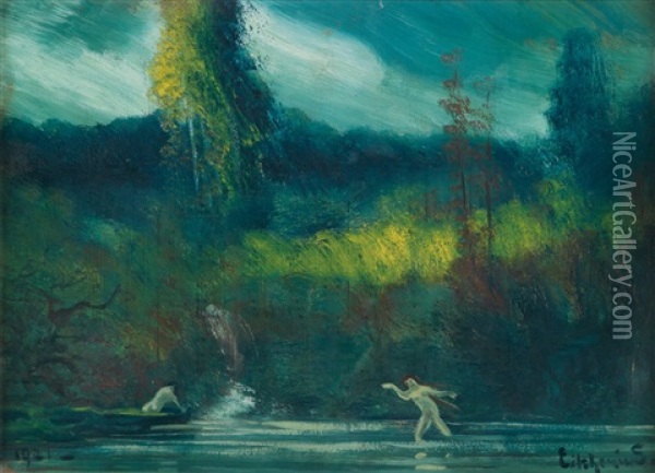 Two Bathers Oil Painting - Louis Michel Eilshemius