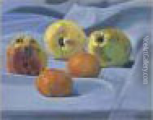 Still-life With Apples And Tangerines Oil Painting - Felix Edouard Vallotton
