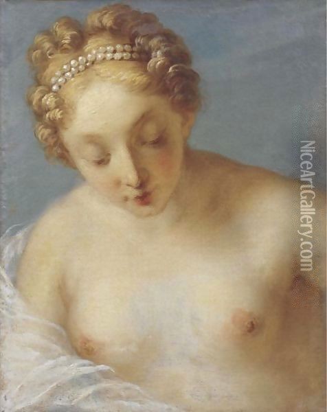 The Bather Oil Painting - Francois Lemoine (see Lemoyne)