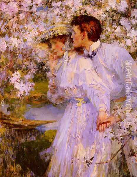 In The Springtime Oil Painting - James Jebusa Shannon