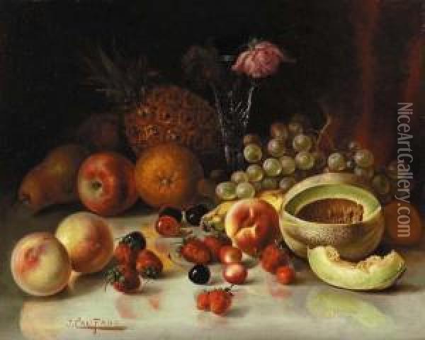 Still Life With Fruit Oil Painting - John, Giovanni Califano