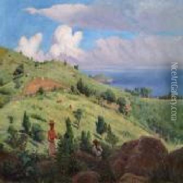 From The North Side Of Stthomas Oil Painting - Andreas Christian Riis Carstensen