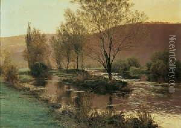 Flusslandschaft. Oil Painting - Albert Gabriel Rigolot