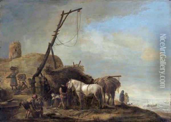 Fischer An Der Kuste. Oil Painting - Pieter Wouwermans or Wouwerman