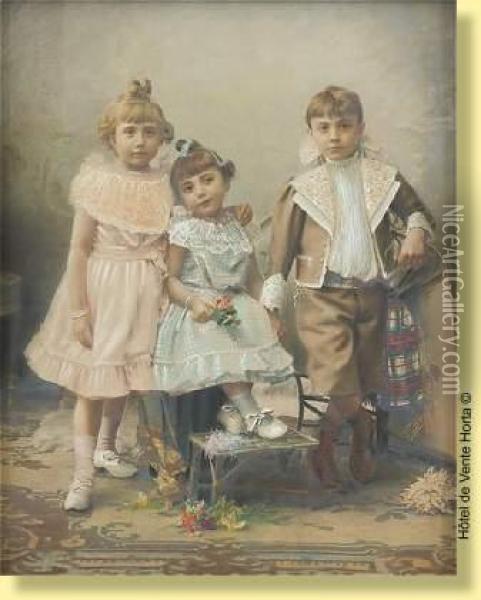 Trois Enfants Sages Oil Painting - Ferdinand Thomas Lee Boyle