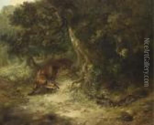 Rabbit Hunting Oil Painting - George Armfield