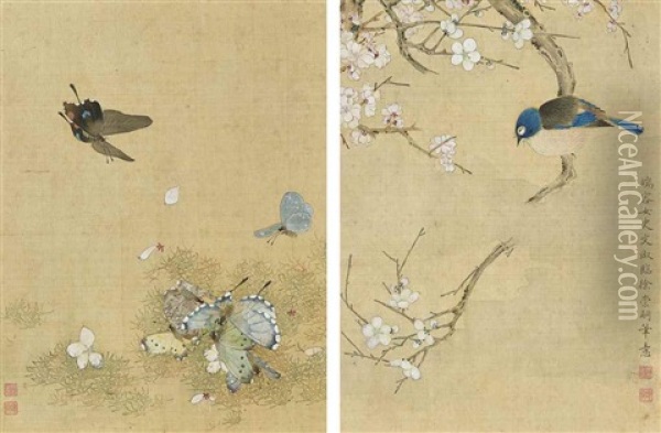 Insects, Birds And Flowers Oil Painting -  Wen Shu