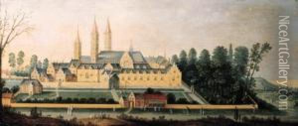 A View Of Egmond Abbey Oil Painting - Claes Jacobsz. van der Heck