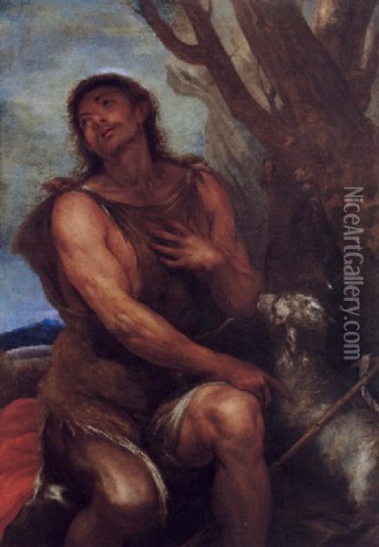 San Juan Bautista Oil Painting - Juan Antonio Frias y Escalante