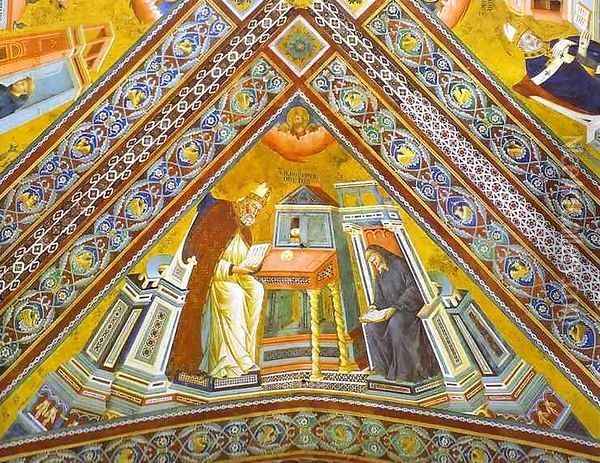 Vault Of The Doctors Of The Church St Jerome 1290-1295 Oil Painting - Giotto Di Bondone
