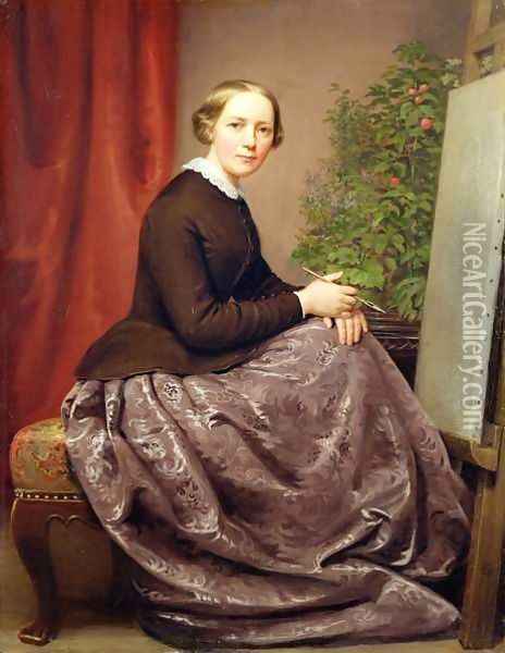 Self Portrait Oil Painting - Caroline von der Embde