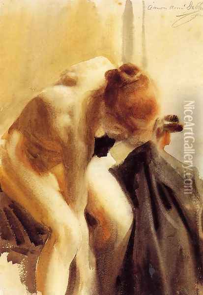A Female Nude Oil Painting - Anders Zorn