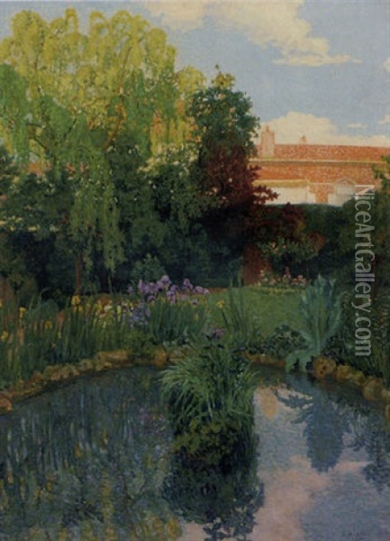 Le Jardin En Ete Oil Painting - Michel Auguste Colle