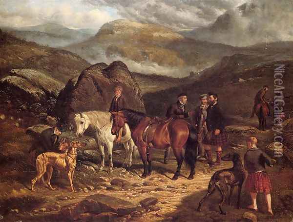 Hunting on the Scottish Highlands Oil Painting - Arthur Fitzwilliam Tait