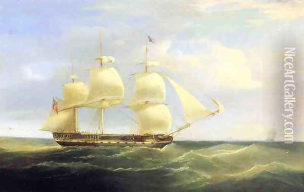 British Sailing Ship Oil Painting - William Huggins
