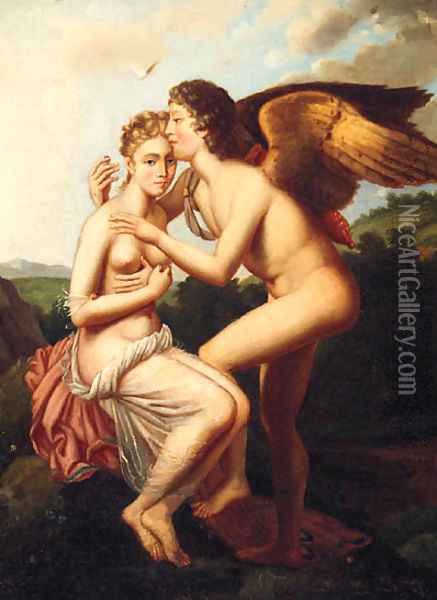 Cupid And Psyche Oil Painting - Italian School