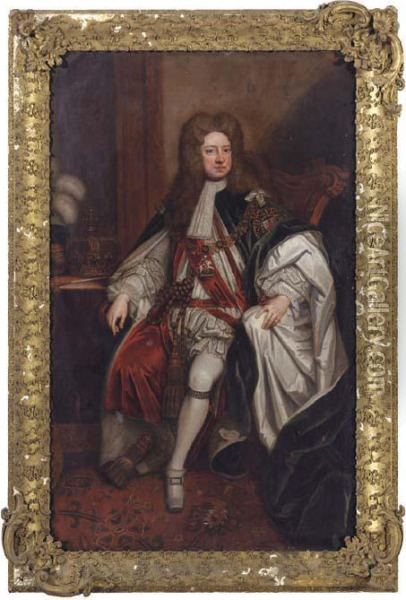 Portrait Of George I Oil Painting - Sir Godfrey Kneller