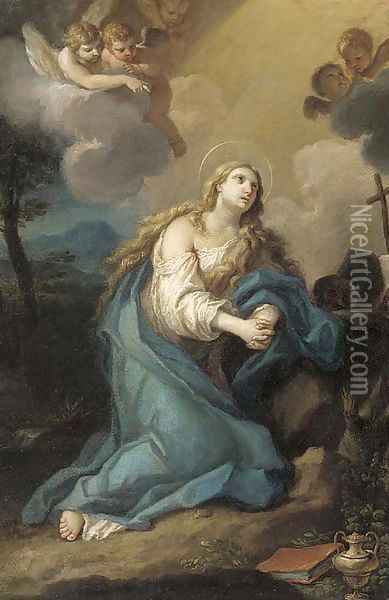 The penitent Magdalen Oil Painting - Stefano Pozzi