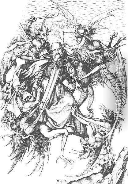 Temptation of St Anthony Oil Painting - Martin Schongauer