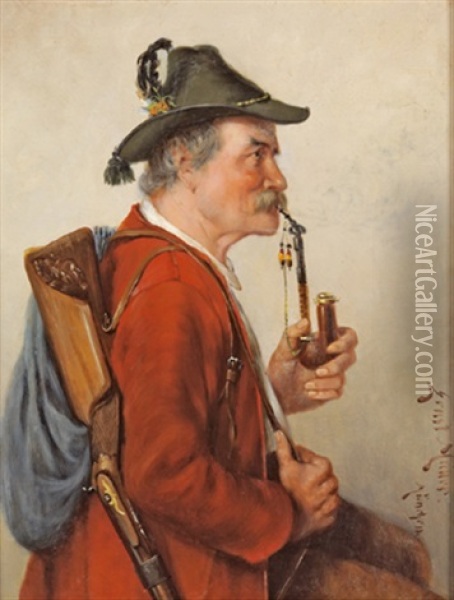 Bildnis Eines Jagers Oil Painting - Ernst Immanuel Mueller