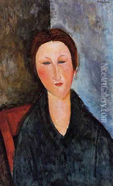 Bust of a Young Woman (aka Mademoiselle Marthe) 1916 1917 Oil Painting - Amedeo Modigliani