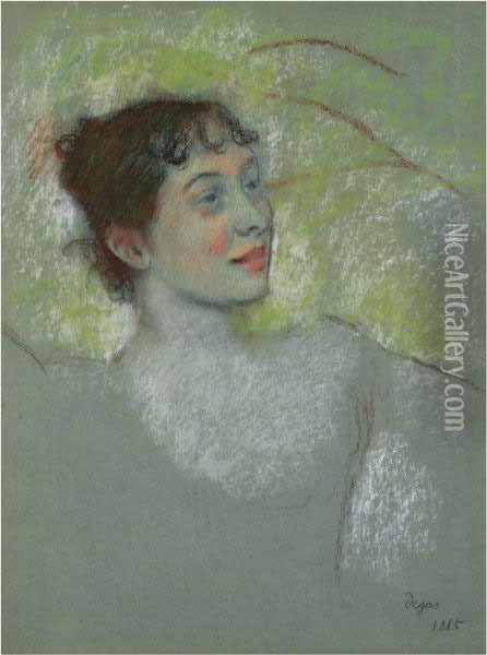 Mademoiselle Sallandry Or Buste De Femme Oil Painting - Edgar Degas