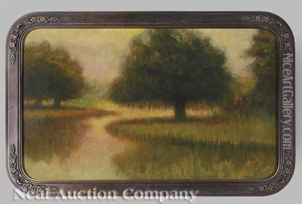 Autumnal Bayou Scene Oil Painting - Alexander John Drysdale