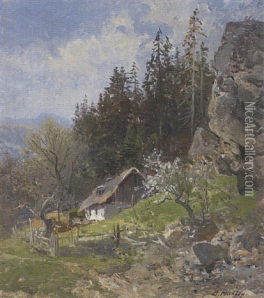 Bergfruhling Oil Painting - Bernhard Muehlig