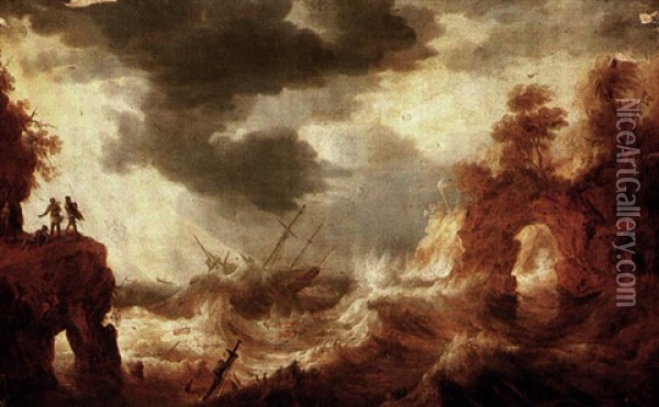 A Shipwreck Oil Painting - Bonaventura Peeters the Elder
