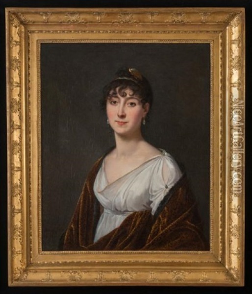 Portrait De Jeune Femme Oil Painting - Robert Jacques Francois Faust Lefevre