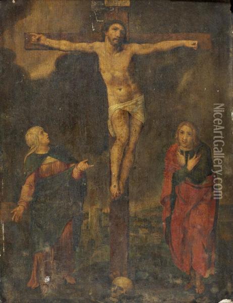 Calvario - Jesus Cristo, Nossa Senhora E Sao Joao Oil Painting - Orazio Borgianni