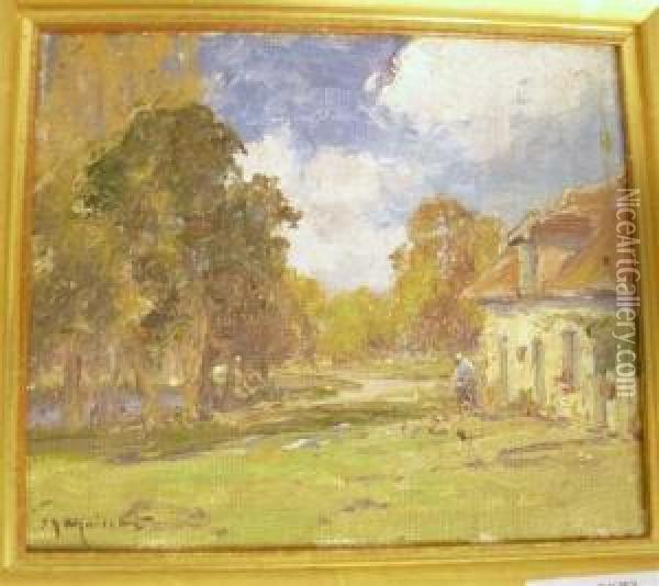 Paysage Avec Maison Oil Painting - Maurice Moisset